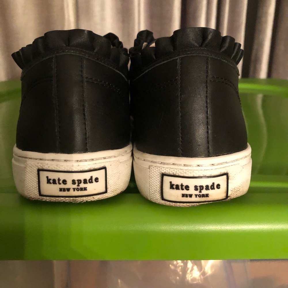 Kate Spade black ruffle sneakers